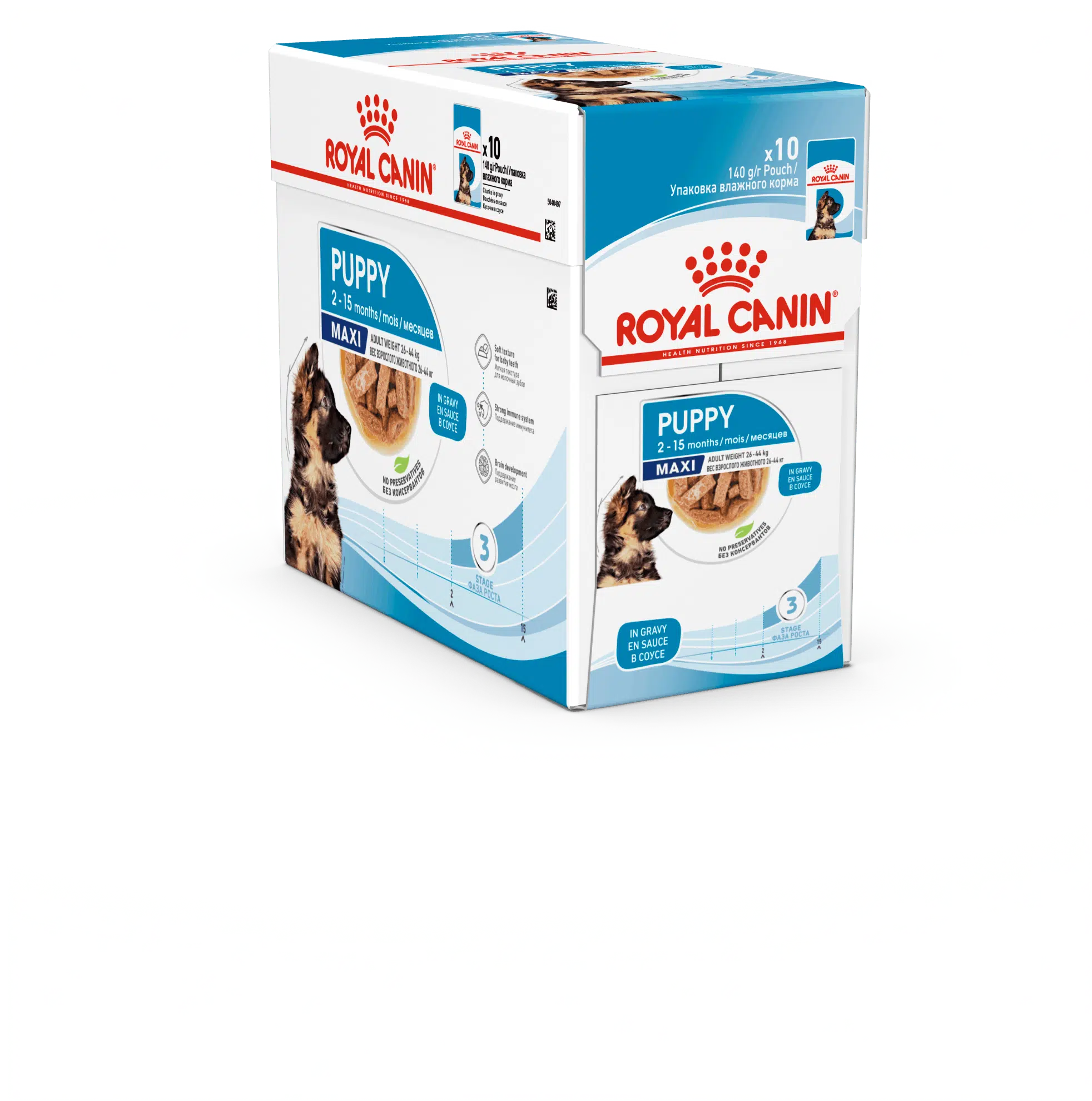 Royal Canin Maxi Puppy Chunks in Gravy Pouch 10x140g