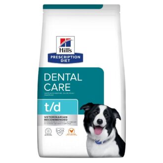 Plakkia, hammaskiveä ja värjäytymiä vähentävä Hill's T/D Dental Care -koiranruoka - Inushop.fi