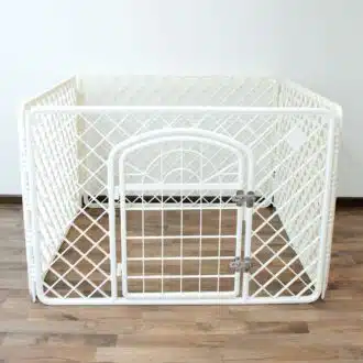 Muovinen pentuaitaus 90 x 90 x 60 cm, valkoinen