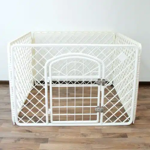Muovinen pentuaitaus 90 x 90 x 60 cm, valkoinen